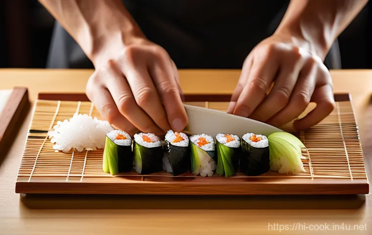 일식조리사 시험에 자주 나오는 요리 - Image Prompt 1: The Art of Sushi Crafting**