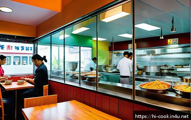중식조리사 창업을 위한 체크리스트 - A vibrant Chinese restaurant interior located in a busy urban market area near offices and colleges,...